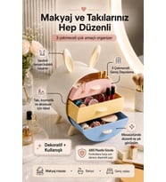 3 Çekmeceli Çok Amaçlı Kozmetik ve Aksesuar Saklama Kutusu