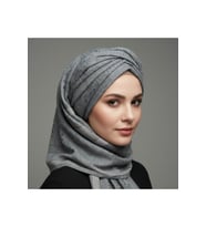 Aqua Kare Desenli Şal