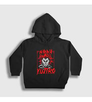 Presmono Unisex Çocuk Siyah Yujiro Hanma Anime Baki Kapüşonlu Sweatshirt 416130tt