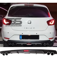 Seat İbiza Difüzör Arka Tampon Eki 4 Egzoz Çıkışlı Siyah