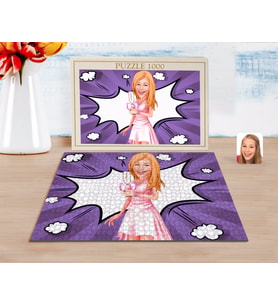 BK Gift Kişiye Özel Kadın Karikatürlü 1000 Parça Profesyonel Puzzle-41