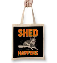 Cute & Funny Shed Happens Siberian Husky Puppy Pun Bez Çanta Uzun Saplı