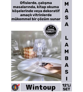 #Lamba Kablosuz Pilli Taşınabilir Dekoratif Çalışma Okuma Aydınlatma Modern Led Masa Lambası 12’li