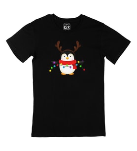 Yılbaşı Pengueni Siyah Tişört