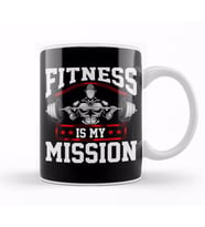 Fitness Is My Mission Motivated Weightlifter Kupa Bardak Porselen