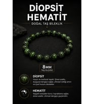 Diopsit Hematit Doğal Taş Bileklik 8 mm Osmanlı Doğal Taş