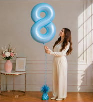 8 Rakamlı Mavi 76 cm Helyum Balon – Folyo Parti Balonu