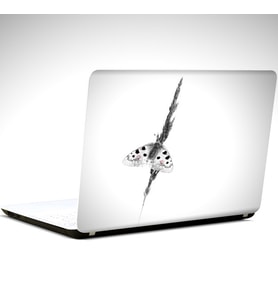 Kelebek Siyah Beyaz Laptop Sticker 12 İnch (29X24CM)