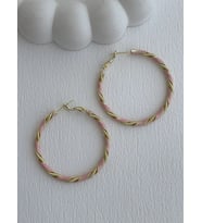 Özel Seri Pembe & Gold Sarmal Tasarım Halka Küpe