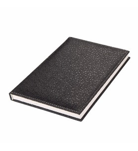 DERİ KAPAK DEFTER AJANDA TARİHSİZ KARELİ 17X24 CM (Siyah)