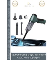 Premium 12000Pa Çekiş 2000mAh Pil Otomatik Aydınlatma Taşınabilir Akülü Araç Süpürgesi
