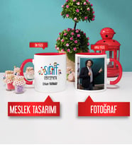 Sınıf Öğretmeni Kupa Bardak Kırmızı Fotoğraflı