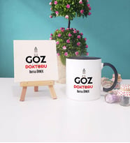 Göz Doktoru Kupa Bardak Siyah Dekoratif Taş Baskı