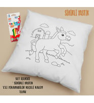 Sihirli Yastık Seti Sevimli Eşek Temalı Yıkanabilen Aktivite Temalı Yastık