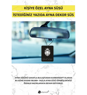 Kişiye Özel Çift Taraflı Baskılı Ahşap Araç Dikiz Aynası Süsü