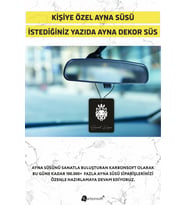 Kişiye Özel Çift Taraflı Baskılı Ahşap Araç Dikiz Aynası Süsü