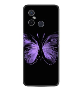 Xiaomi Redmi 12C Kılıf Resimli Desenli Silikon Platinium Series Black Butterfly 1879
