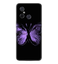Xiaomi Redmi 12C Kılıf Resimli Desenli Silikon Platinium Series Black Butterfly 1879