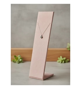 Yerli Üretim Pembe Süet Takı Sergileme Standı 40/10 cm Ayaklı