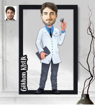 Kişiye Özel 3D  Ahşap Tablo Doktor Erkek 30x40 -1