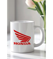 Honda Tasarımlı 330ml Baskılı Beyaz Seramik Kupa Bardak