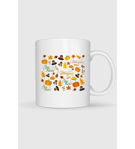 Thanksgiving Şükran Günü Tasarımlı Kupa Bardak
