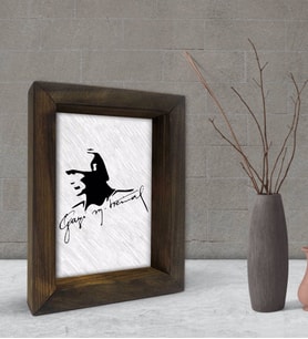 BK Gift Atatürk Tasarımlı Dekoratif Doğal Masif Ahşap Çerçeve 15x20cm-47 (Beyaz)