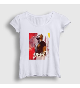 Presmono Kadın Beyaz Poster Drake T-Shirt 325663tt