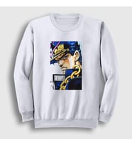 Presmono Unisex Beyaz Jotaro Kujo V2 Anime Jojo Sweatshirt 322371tt