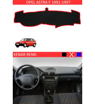 Opel Astra F 1991-1997 Için Uygun Torpido Koruma Halısı Siyah Kenar Renk Kırmızı
