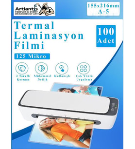 Laminasyon Filmi Parlak A5 100 lü 1 Paket 125 Mikron Laminasyon Kaplama Pvc Kaplama Poşeti 100 Adet (Beyaz)