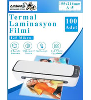 Laminasyon Filmi Parlak A5 100 lü 1 Paket 125 Mikron Laminasyon Kaplama Pvc Kaplama Poşeti 100 Adet (Beyaz)
