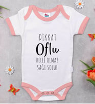 BK Kids Dikkat Oflu Tasarımlı Pembe Bebek Body Zıbın-1