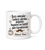 Amca İçin Özel Tasarım Seramik Baskılı Kupa Bardak Esprili Hediye