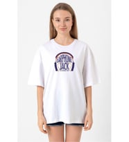 My Hero Academi Anime Earphone Jack Beyaz Kadın Oversize Tshirt