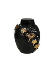 Vitale Relief Siyah Altın Vazo 24 cm AK.JB0198