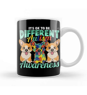 It's OK To Be Different Autism Awareness Heart Kupa Bardak Porselen