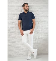 San&Fa Slimfit Fermuar Kapamalı Rayon Kumaş Likralı Polo Yaka T-shirt