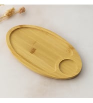 Bambu Oval 2 Bölmeli Mini Servis Tepsisi 25x14x1.4 cm