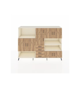 Hyperion Dolap 9 Raflı 4 Çekmeceli 8 Kapaklı 220x44x163 Aytaşı-Çam