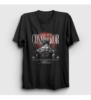 Presmono Unisex Siyah Conqueror Athens Gym Fitness Spor T-Shirt 446870tt