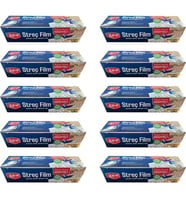 Roll-Up Şeffaf Mutfak Rulo Streç Film Folyo - 30 Cm. x 300 Metre - Gıdaya Uygun - 10 Paket