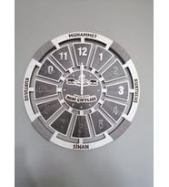 Kişiye Özel Halatlı Dekoratif Ahşap Duvar Saati 50 cm
