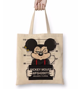 Çizgi Film Mickey Mouse Bez Çanta Uzun Saplı