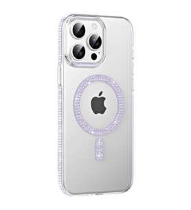 Northcity Apple iPhone 15 Pro ile Uyumlu Move Taşlı Magsafe Kılıf - Lila