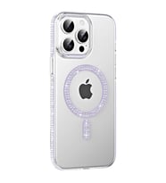 Northcity Apple iPhone 15 Pro ile Uyumlu Move Taşlı Magsafe Kılıf - Lila