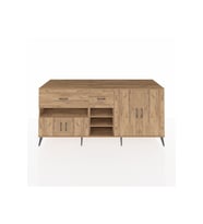 Kronos Konsol 5 Raflı 2 Çekmeceli 4 Kapaklı 220x59x99 Çam-Çam/Çam