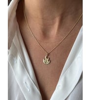 Kişiye Özel 925 Ayar Gümüş Alev Figürlü Kolye (Gold)