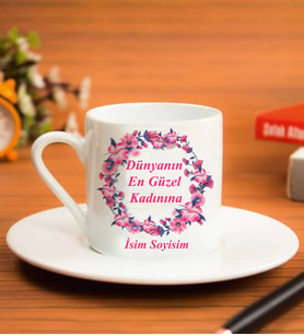 Kişiye Özel Dünyanın En Güzel Kadını Tasarımlı Türk Kahve Fincanı