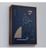 Çerçeveli Wassily Kandinsky - Donuk Gri Tablosu (Kahverengi)